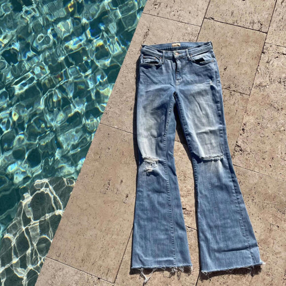 Mother The Weekender Fray High-Rise Jeans - Flared Fit